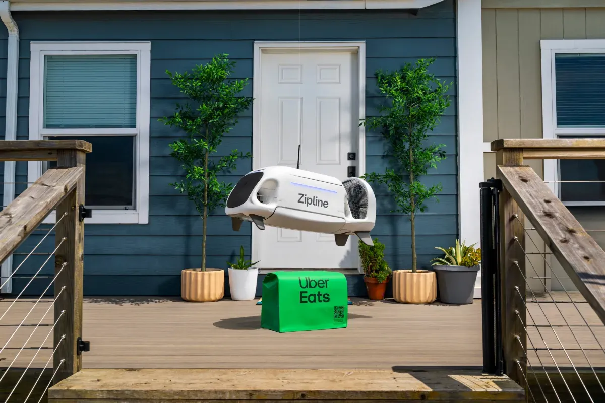 Uber вложится в Zipline и подключит её дроны к Uber Eats