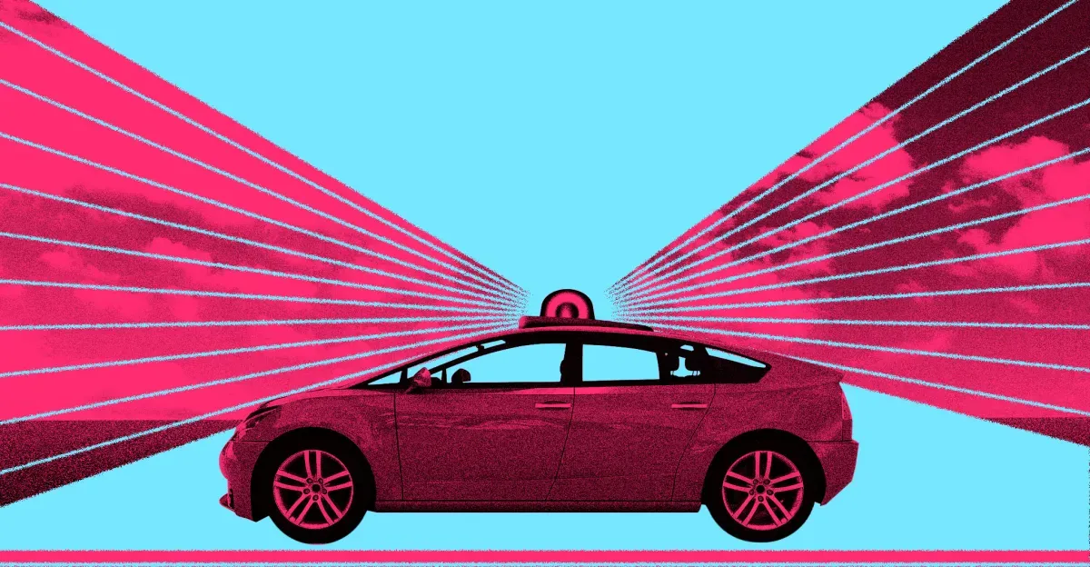 Photo illustration of an autonomous vehicle.