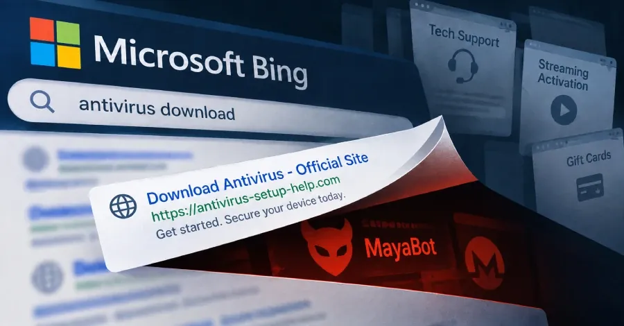 BengalSEO продвигает в Bing ссылки на MayaBot и лжеподдержку