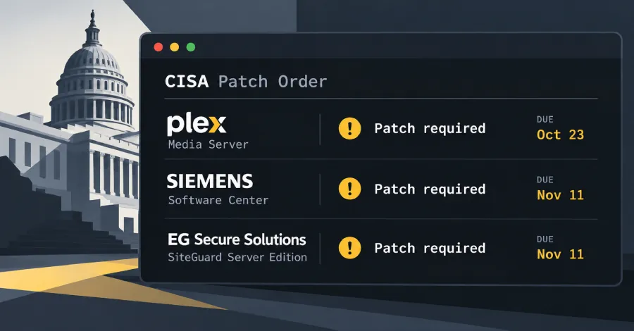 CISA потребовало закрыть эксплуатируемые уязвимости Plex, Siemens и SiteGuard